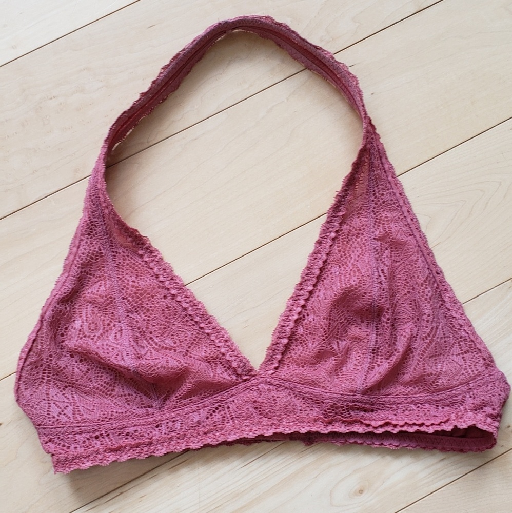 Aerie Lace Overlay Halter Bralette